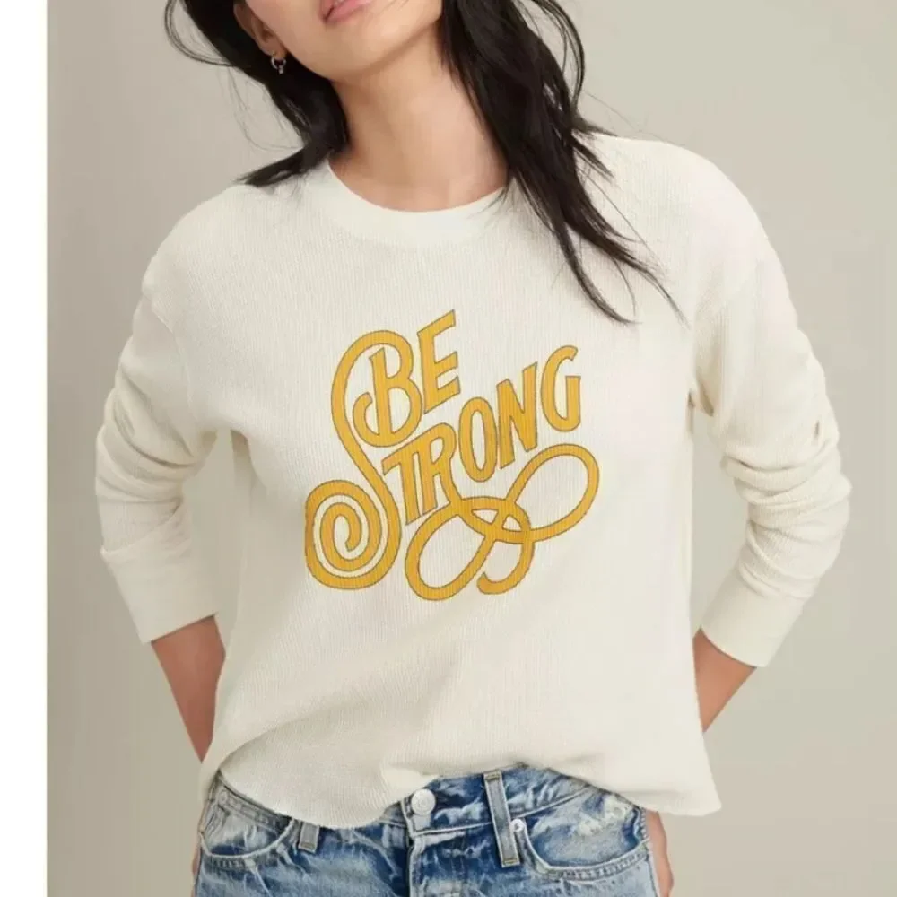 Anthropologie The Art Of Novia Jonatan Be Strong Thermal Graphic Top